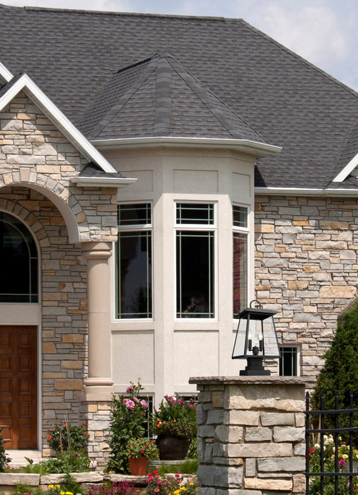 Outdoor Pier Mounted Fixture Z-Lite 521PHMS-SQPM-BK Black Broughton 2 Light Outdoor Pier Mounted Fixture Z-Lite