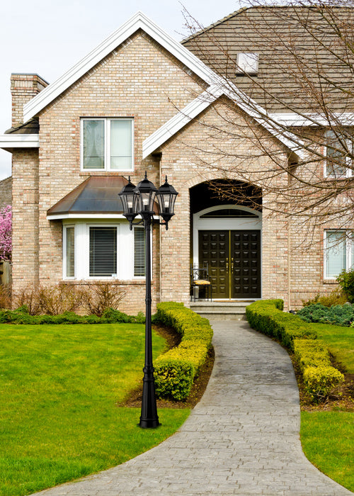 Outdoor Post Mounted Fixture Z-Lite 522MP3-BK Black Wakefield 3 Light Outdoor Post Mounted Fixture Z-Lite