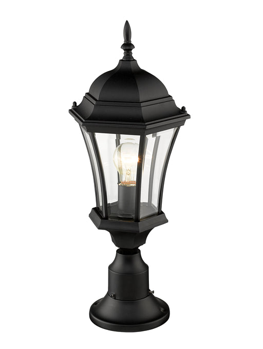Outdoor Pier Mounted Fixture Z-Lite 522PHM-553PM-BK Black Wakefield 1 Light Outdoor Pier Mounted Fixture Z-Lite