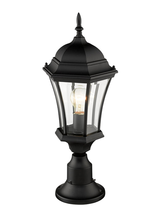 Outdoor Pier Mounted Fixture Z-Lite 522PHM-553PM-BK Black Wakefield 1 Light Outdoor Pier Mounted Fixture Z-Lite