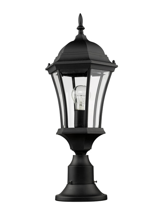 Outdoor Pier Mounted Fixture Z-Lite 522PHM-553PM-BK Black Wakefield 1 Light Outdoor Pier Mounted Fixture Z-Lite
