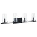 Vanity Light Thesis 206957A Jared 31 inch 4 light Matte Black Vanity Light with Clear Glass Shades THESIS