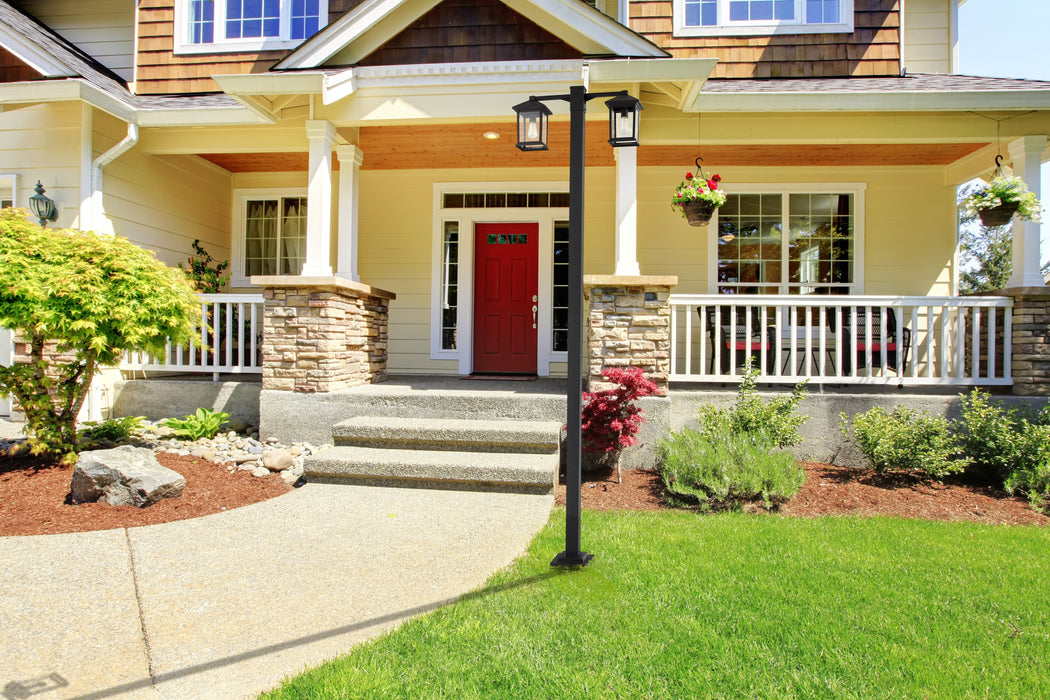 Outdoor Post Mounted Fixture Z-Lite 531-2-536P-BK Black Portland 2 Light Outdoor Post Mounted Fixture Z-Lite