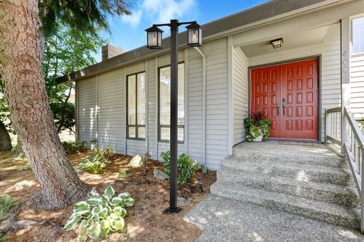 Outdoor Post Mounted Fixture Z-Lite 531-2-536P-ORB Oil Rubbed Bronze Portland 2 Light Outdoor Post Mounted Fixture Z-Lite