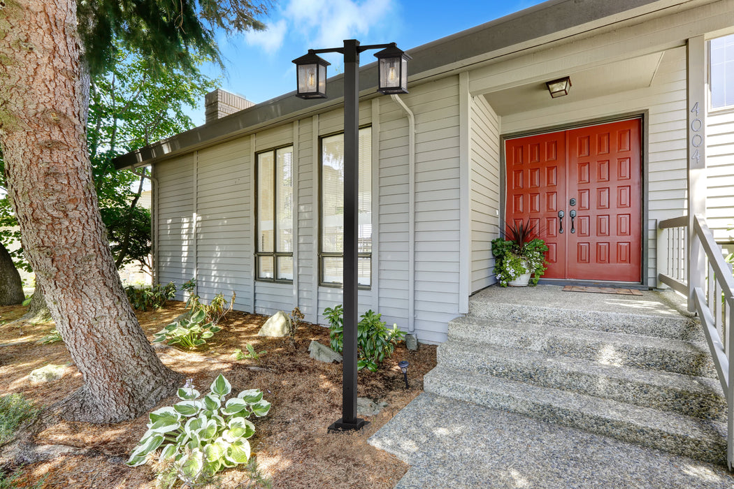 Outdoor Post Mounted Fixture Z-Lite 531-2-536P-ORB Oil Rubbed Bronze Portland 2 Light Outdoor Post Mounted Fixture Z-Lite