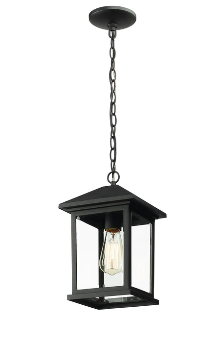 Outdoor Chain Mount Ceiling Fixture Z-Lite 531CHM-BK Black Portland 1 Light Outdoor Chain Mount Ceiling Fixture Z-Lite