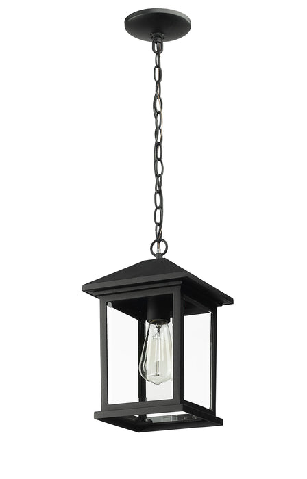 Outdoor Chain Mount Ceiling Fixture Z-Lite 531CHM-BK Black Portland 1 Light Outdoor Chain Mount Ceiling Fixture Z-Lite