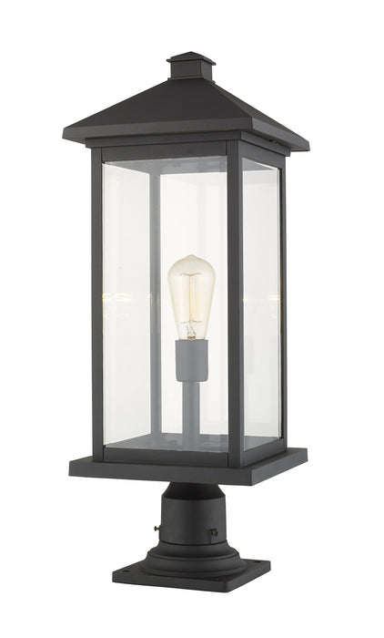 Outdoor Pier Mounted Fixture Z-Lite 531PHBXLR-533PM-BK Black Portland 1 Light Outdoor Pier Mounted Fixture Z-Lite