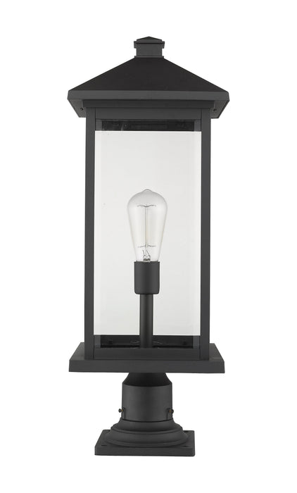 Outdoor Pier Mounted Fixture Z-Lite 531PHBXLR-533PM-BK Black Portland 1 Light Outdoor Pier Mounted Fixture Z-Lite