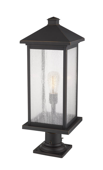 Outdoor Pier Mounted Fixture Z-Lite 531PHBXLR-533PM-ORB Oil Rubbed Bronze Portland 1 Light Outdoor Pier Mounted Fixture Z-Lite