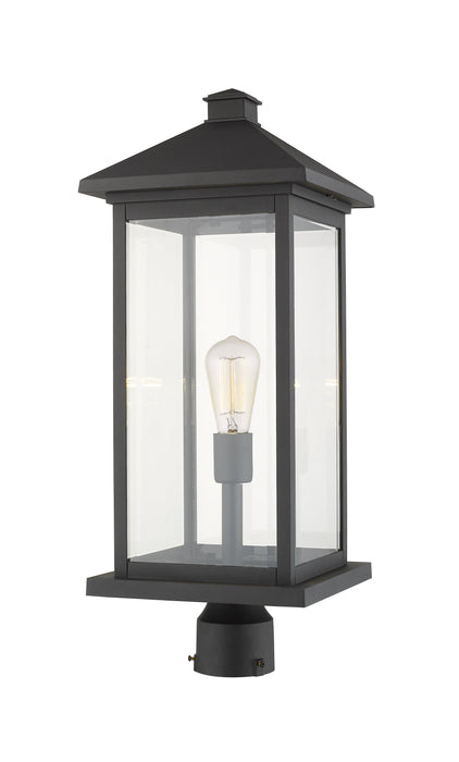 Outdoor Post Mount Fixture Z-Lite 531PHBXLR-BK Black Portland 1 Light Outdoor Post Mount Fixture Z-Lite