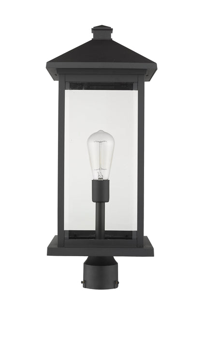 Outdoor Post Mount Fixture Z-Lite 531PHBXLR-BK Black Portland 1 Light Outdoor Post Mount Fixture Z-Lite