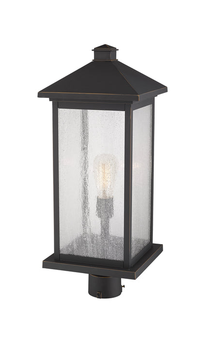 Outdoor Post Mount Fixture Z-Lite 531PHBXLR-ORB Oil Rubbed Bronze Portland 1 Light Outdoor Post Mount Fixture Z-Lite