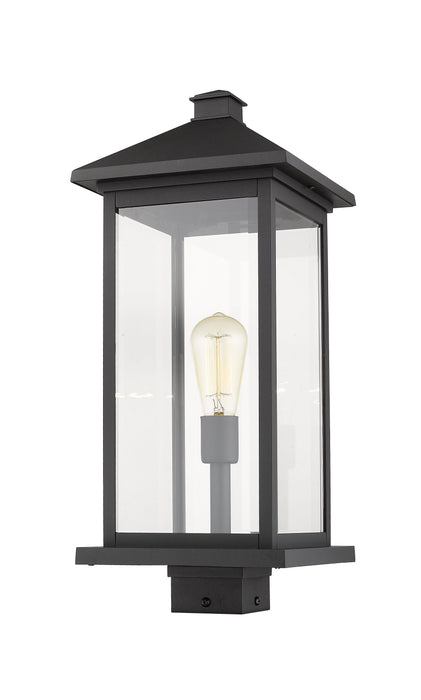 Outdoor Post Mount Fixture Z-Lite 531PHBXLS-BK Black Portland 1 Light Outdoor Post Mount Fixture Z-Lite