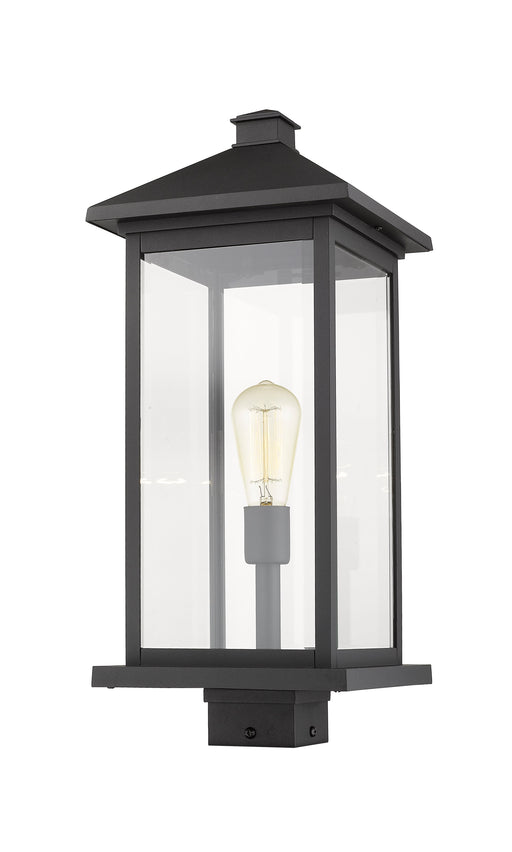 Outdoor Post Mount Fixture Z-Lite 531PHBXLS-BK Black Portland 1 Light Outdoor Post Mount Fixture Z-Lite