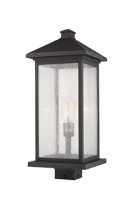 Outdoor Post Mount Fixture Z-Lite 531PHBXLS-ORB Oil Rubbed Bronze Portland 1 Light Outdoor Post Mount Fixture Z-Lite