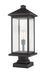 Outdoor Pier Mounted Fixture Z-Lite 531PHBXLS-SQPM-BK Black Portland 1 Light Outdoor Pier Mounted Fixture Z-Lite