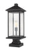 Outdoor Pier Mounted Fixture Z-Lite 531PHBXLS-SQPM-BK Black Portland 1 Light Outdoor Pier Mounted Fixture Z-Lite