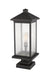 Outdoor Pier Mounted Fixture Z-Lite 531PHBXLS-SQPM-ORB Oil Rubbed Bronze Portland 1 Light Outdoor Pier Mounted Fixture Z-Lite