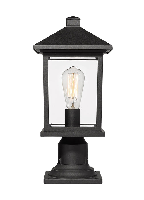 Outdoor Pier Mounted Fixture Z-Lite 531PHMR-533PM-BK Black Portland 1 Light Outdoor Pier Mounted Fixture Z-Lite