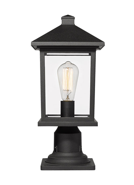 Outdoor Pier Mounted Fixture Z-Lite 531PHMR-533PM-BK Black Portland 1 Light Outdoor Pier Mounted Fixture Z-Lite