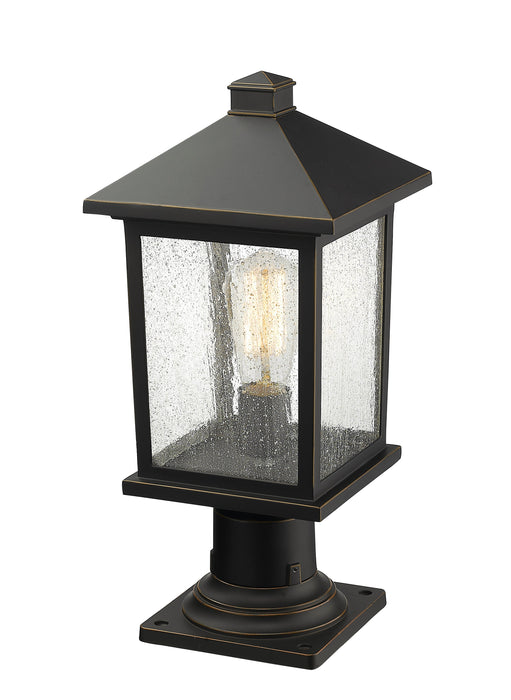 Outdoor Pier Mounted Fixture Z-Lite 531PHMR-533PM-ORB Oil Rubbed Bronze Portland 1 Light Outdoor Pier Mounted Fixture Z-Lite