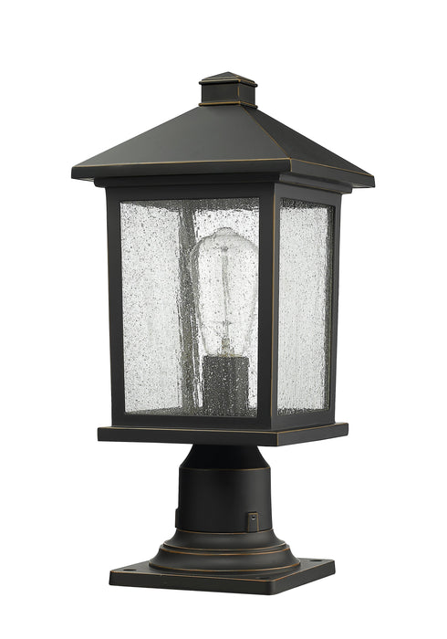Outdoor Pier Mounted Fixture Z-Lite 531PHMR-533PM-ORB Oil Rubbed Bronze Portland 1 Light Outdoor Pier Mounted Fixture Z-Lite