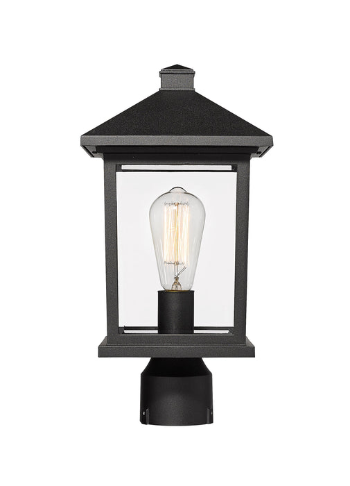 Outdoor Post Mount Fixture Z-Lite 531PHMR-BK Black Portland 1 Light Outdoor Post Mount Fixture Z-Lite