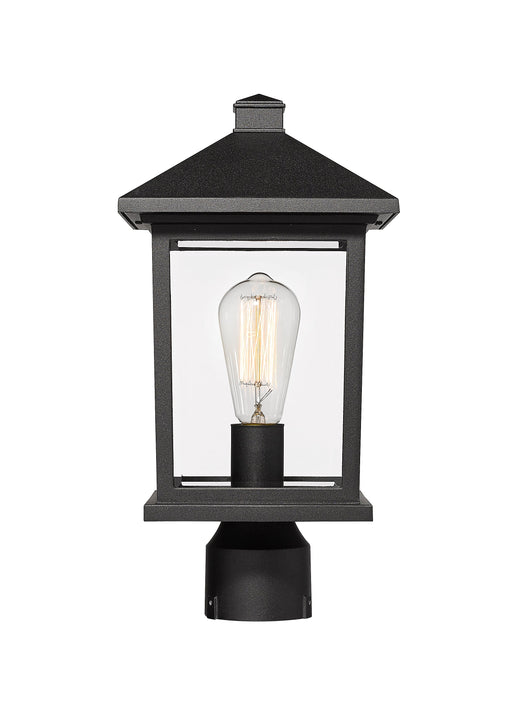 Outdoor Post Mount Fixture Z-Lite 531PHMR-BK Black Portland 1 Light Outdoor Post Mount Fixture Z-Lite