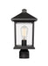 Outdoor Post Mount Fixture Z-Lite 531PHMR-BK Black Portland 1 Light Outdoor Post Mount Fixture Z-Lite