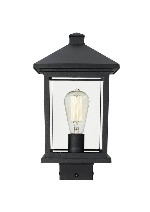 Outdoor Post Mount Fixture Z-Lite 531PHMS-BK Black Portland 1 Light Outdoor Post Mount Fixture Z-Lite