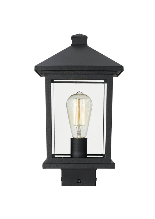 Outdoor Post Mount Fixture Z-Lite 531PHMS-BK Black Portland 1 Light Outdoor Post Mount Fixture Z-Lite