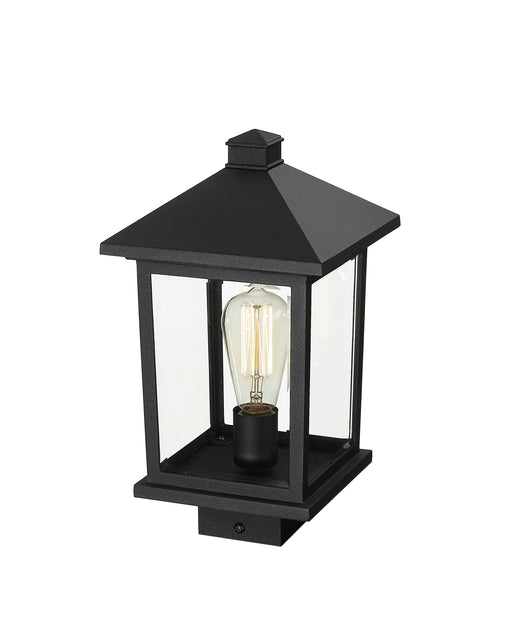 Outdoor Post Mount Fixture Z-Lite 531PHMS-BK Black Portland 1 Light Outdoor Post Mount Fixture Z-Lite