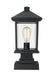 Outdoor Pier Mounted Fixture Z-Lite 531PHMS-SQPM-BK Black Portland 1 Light Outdoor Pier Mounted Fixture Z-Lite
