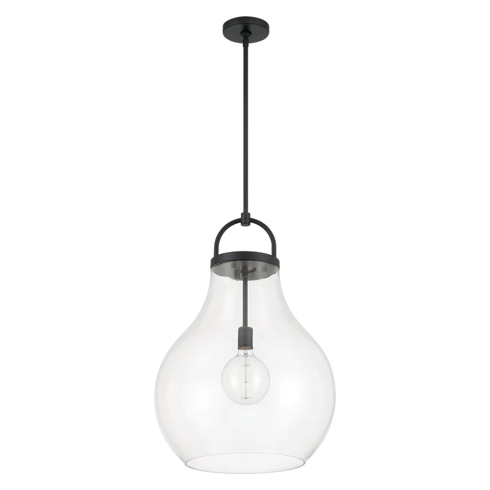 Pendant Light Thesis 207645A Mansfield 18 inch 1 light Matte Black Pendant Light with Clear Glass Shade THESIS