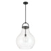 Pendant Light Thesis 207645A Mansfield 18 inch 1 light Matte Black Pendant Light with Clear Glass Shade THESIS