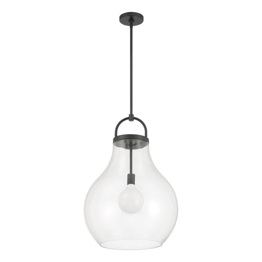 Pendant Light Thesis 207645A Mansfield 18 inch 1 light Matte Black Pendant Light with Clear Glass Shade THESIS