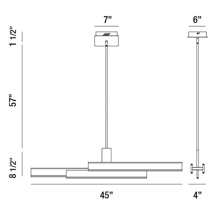 Eurofase 37064-020 Cameno 45" Matte Gold LED Chandelier