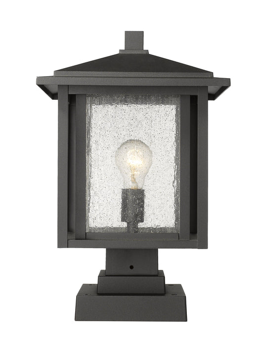 Outdoor Pier Mounted Fixture Z-Lite 554PHBS-SQPM-BK Black Aspen 1 Light Outdoor Pier Mounted Fixture Z-Lite