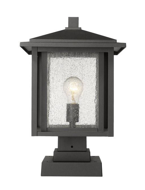 Outdoor Pier Mounted Fixture Z-Lite 554PHBS-SQPM-BK Black Aspen 1 Light Outdoor Pier Mounted Fixture Z-Lite