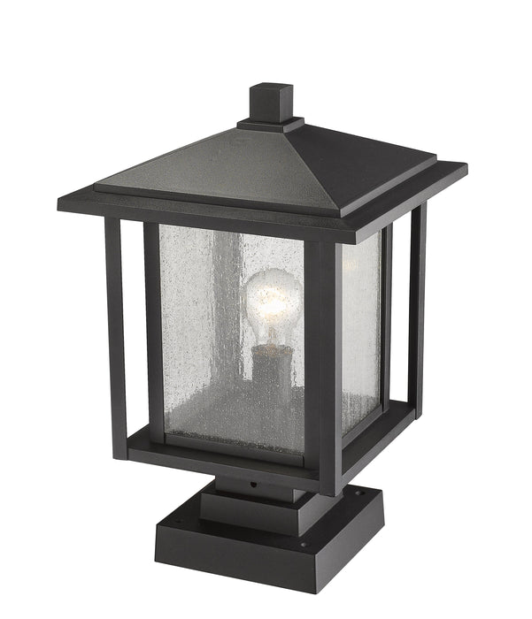 Outdoor Pier Mounted Fixture Z-Lite 554PHBS-SQPM-BK Black Aspen 1 Light Outdoor Pier Mounted Fixture Z-Lite