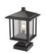 Outdoor Pier Mounted Fixture Z-Lite 554PHBS-SQPM-BK Black Aspen 1 Light Outdoor Pier Mounted Fixture Z-Lite
