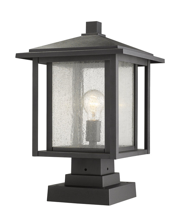 Outdoor Pier Mounted Fixture Z-Lite 554PHBS-SQPM-BK Black Aspen 1 Light Outdoor Pier Mounted Fixture Z-Lite
