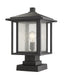 Outdoor Pier Mounted Fixture Z-Lite 554PHBS-SQPM-BK Black Aspen 1 Light Outdoor Pier Mounted Fixture Z-Lite