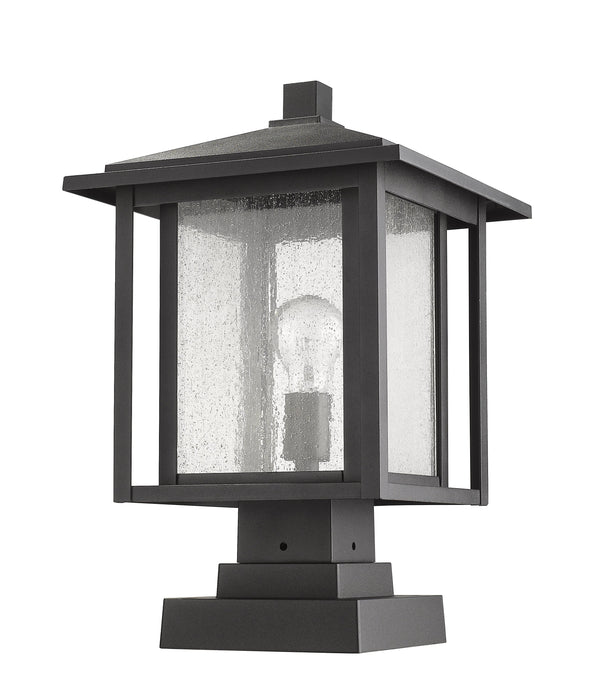 Outdoor Pier Mounted Fixture Z-Lite 554PHBS-SQPM-BK Black Aspen 1 Light Outdoor Pier Mounted Fixture Z-Lite