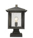 Outdoor Pier Mounted Fixture Z-Lite 554PHBS-SQPM-ORB Oil Rubbed Bronze Aspen 1 Light Outdoor Pier Mounted Fixture Z-Lite