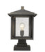 Outdoor Pier Mounted Fixture Z-Lite 554PHBS-SQPM-ORB Oil Rubbed Bronze Aspen 1 Light Outdoor Pier Mounted Fixture Z-Lite
