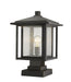 Outdoor Pier Mounted Fixture Z-Lite 554PHBS-SQPM-ORB Oil Rubbed Bronze Aspen 1 Light Outdoor Pier Mounted Fixture Z-Lite