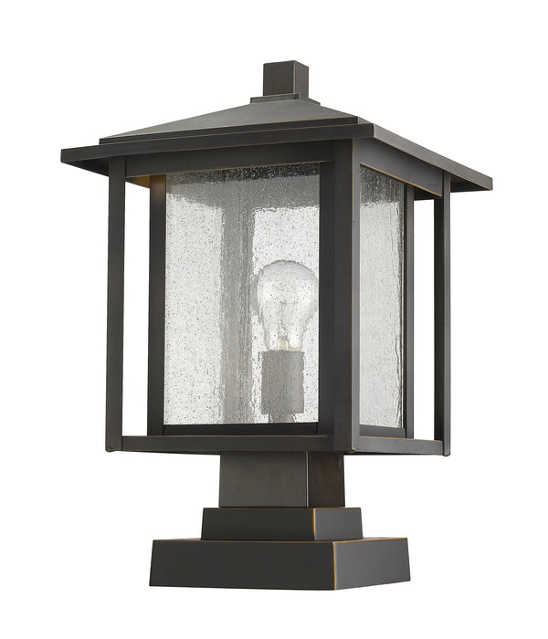 Outdoor Pier Mounted Fixture Z-Lite 554PHBS-SQPM-ORB Oil Rubbed Bronze Aspen 1 Light Outdoor Pier Mounted Fixture Z-Lite