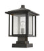 Outdoor Pier Mounted Fixture Z-Lite 554PHBS-SQPM-ORB Oil Rubbed Bronze Aspen 1 Light Outdoor Pier Mounted Fixture Z-Lite